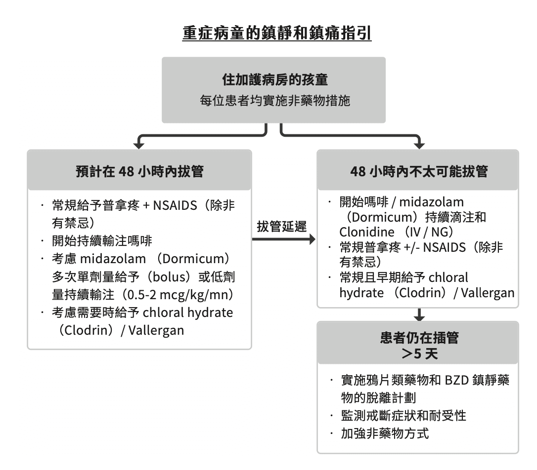 重症病童的鎮靜和鎮痛指引